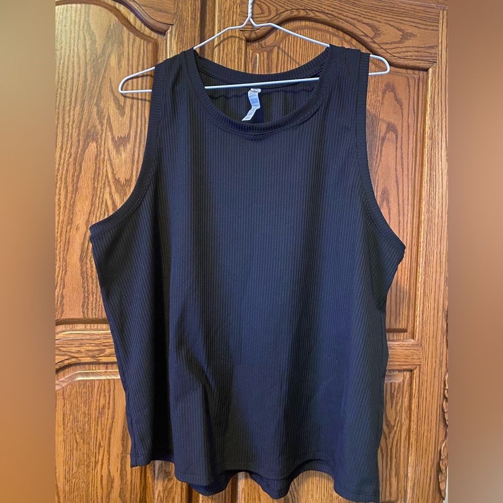 RBX Ribbed Black Tank Top for Women, 2XL